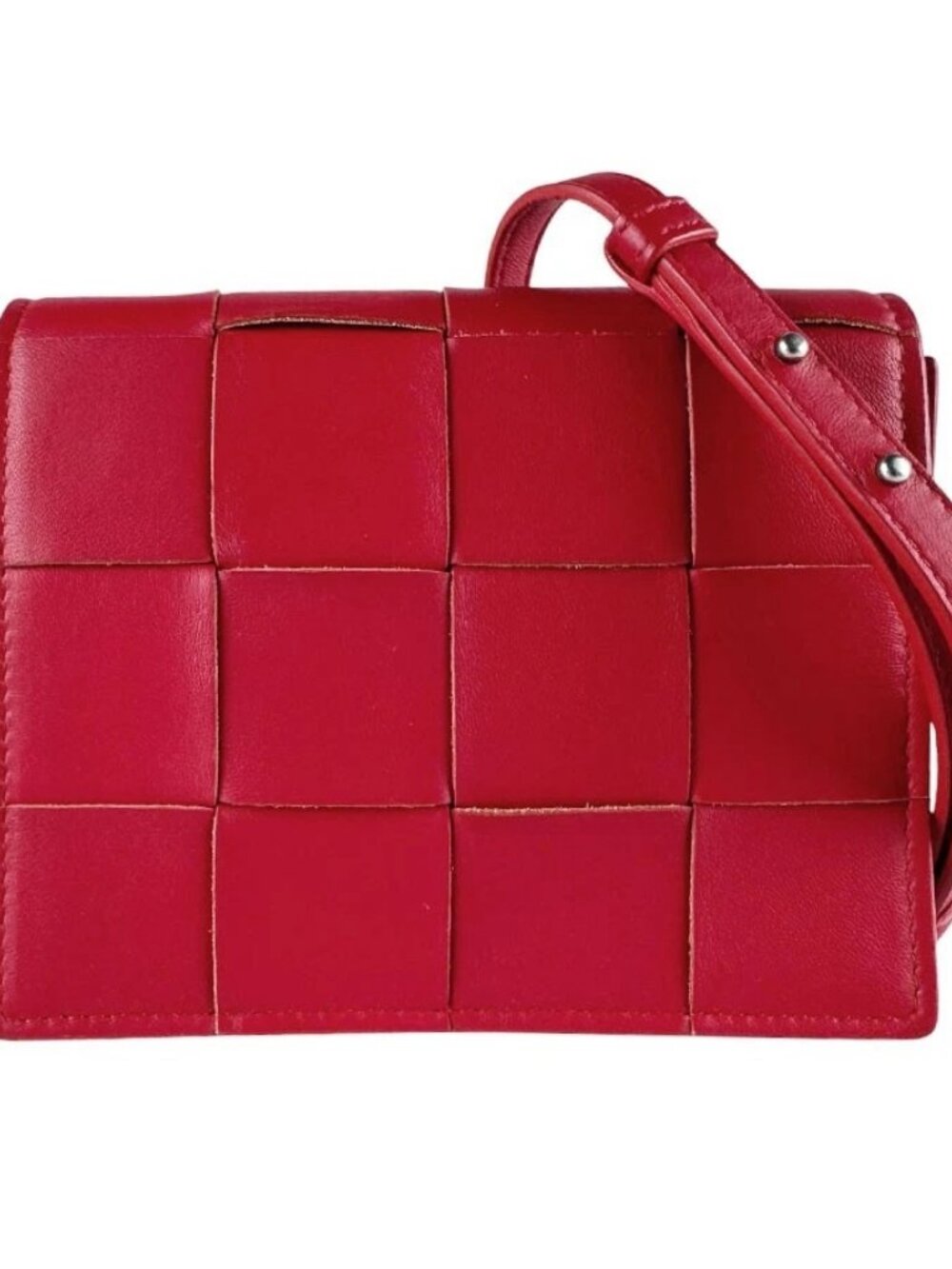 BOTTEGAVENETA Cassette Mini Shoulder Bag Red Leather